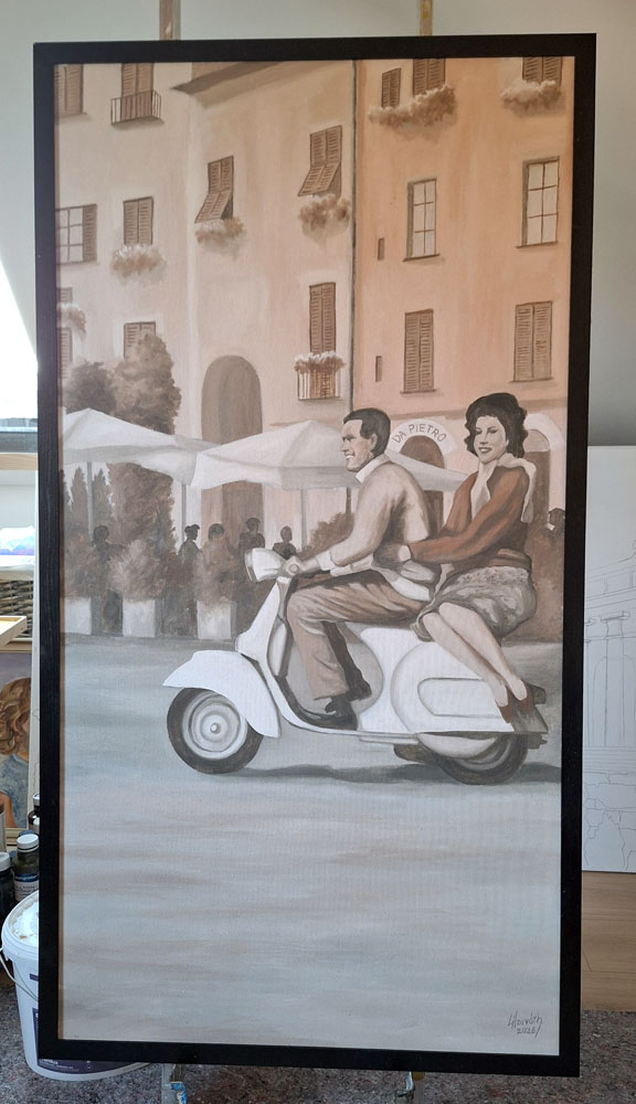 Pärchen auf Vespa